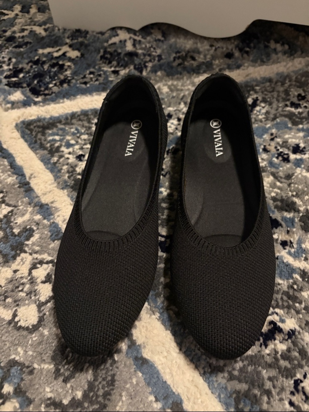 EUC Vivaia Black Knit Ballet Flats - Size 37 (6.5)